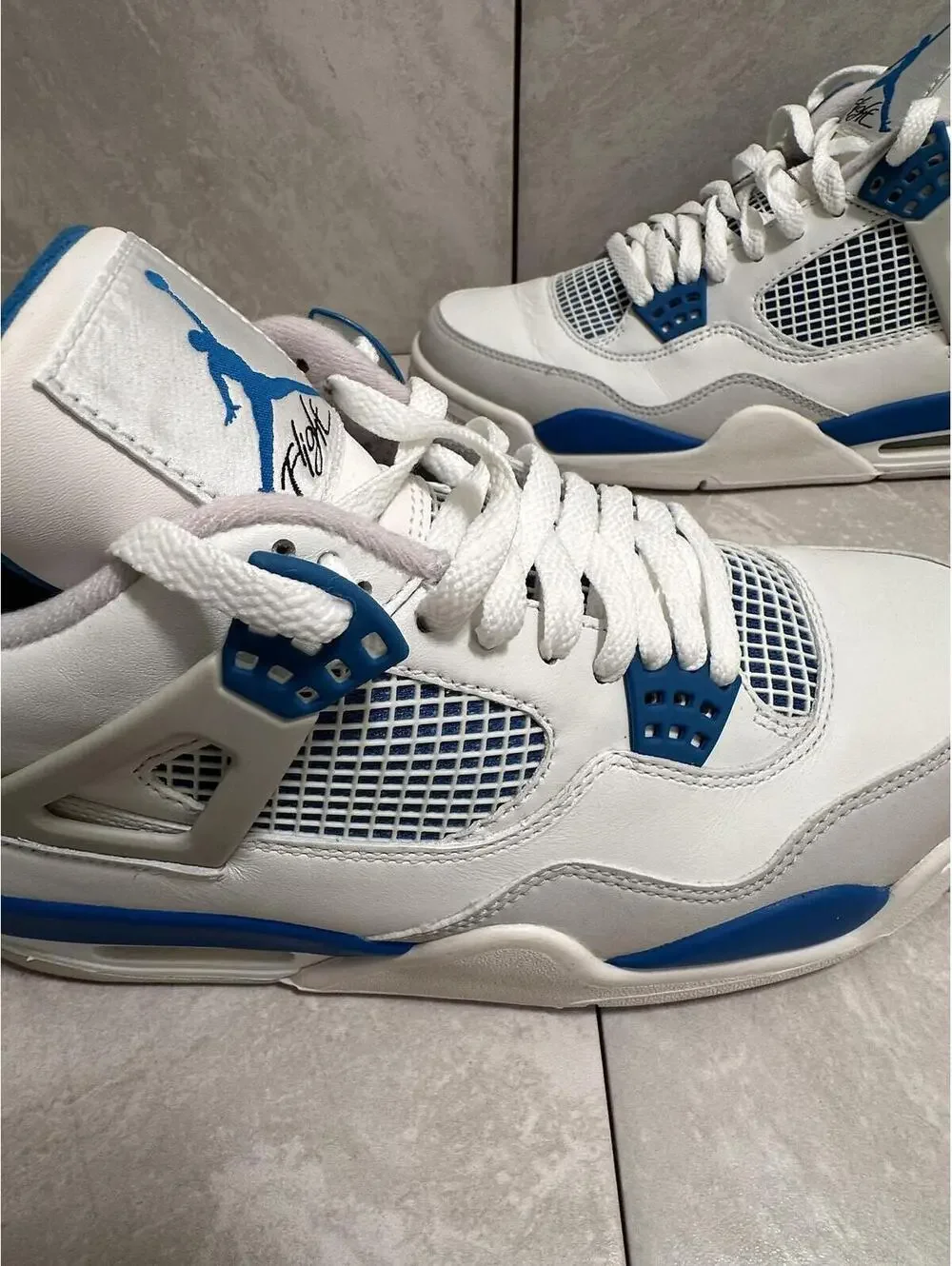 Nike Air Jordan 4 Retro White Military Blue Men's 9 sneakers Style 308497-105